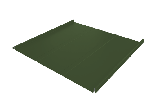 Фальц двойной стоячий Line Grand Line 0,5 Satin Matt TX с пленкой на замках RAL 6020 хромовая зелень