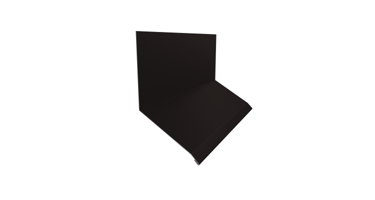 Планка примыкание верхнее к стене фальц Grand Line 150х130х20 0,45 PE с пленкой RAL 9005 черный (2м)