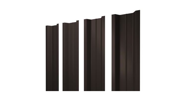 Штакетник П-образный В с прямым резом 0,45 PE RR 32 темно-коричневый