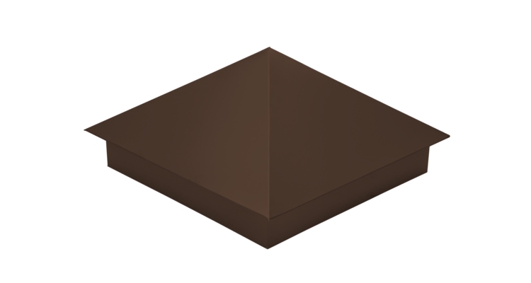 Колпак на столб 390х390мм 0.4 PE с пленкой RAL 8017 шоколад