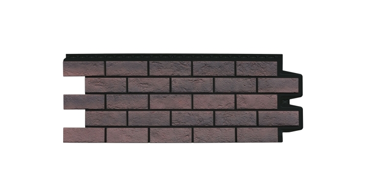 Фасадная панель GL Состаренный кирпич Design Plus кофе с черным швом