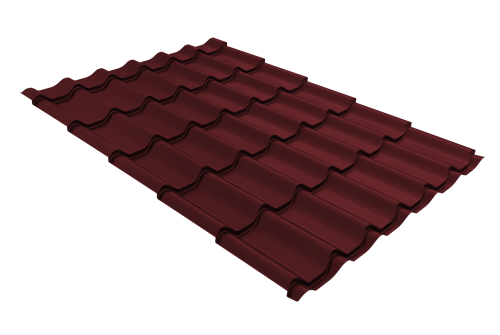 Металлочерепица классик Grand Line 0.45 PE-Double RAL 3005 красное вино