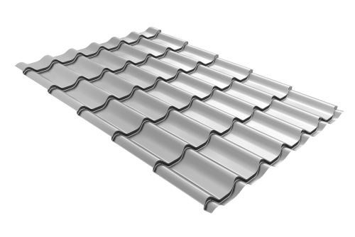 Металлочерепица классик Grand Line 0.45 PE Double RAL 9003 сигнальный белый