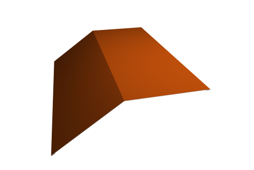 Планка конька плоского 190х190 0,45 PE с пленкой RAL 2004 оранжевый (2м)