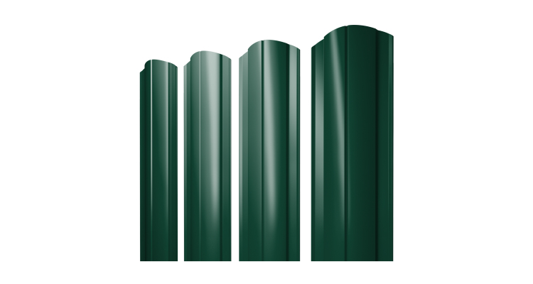 Штакетник Круглый фигурный 0,45 PE-Double RAL 6005 зеленый мох