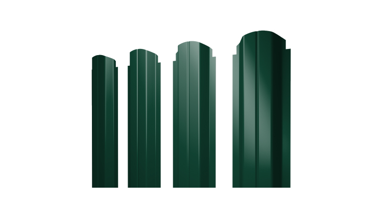 Штакетник П-образный A фигурный 0.45 PE-Double RAL 6005 зеленый мох