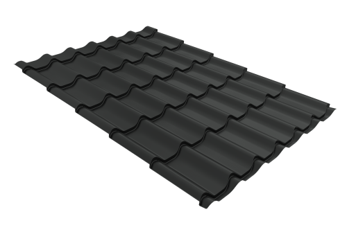 Металлочерепица классик Grand Line 0,45 Drap TR RAL 7024 мокрый асфальт