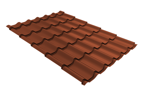 Металлочерепица классик Grand Line 0,45 Drap TR RAL 8004 терракота