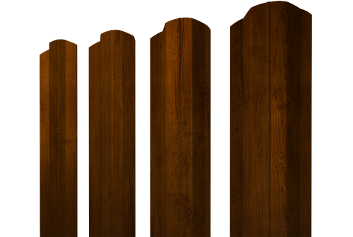 Штакетник М-образный B фигурный 0,45 Print-Double Premium Golden Wood Intense F