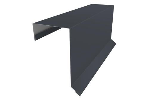 Планка торцевая кровельная фальц 65х97 0,5 PE с пленкой RAL 7024 мокрый асфальт (3м)