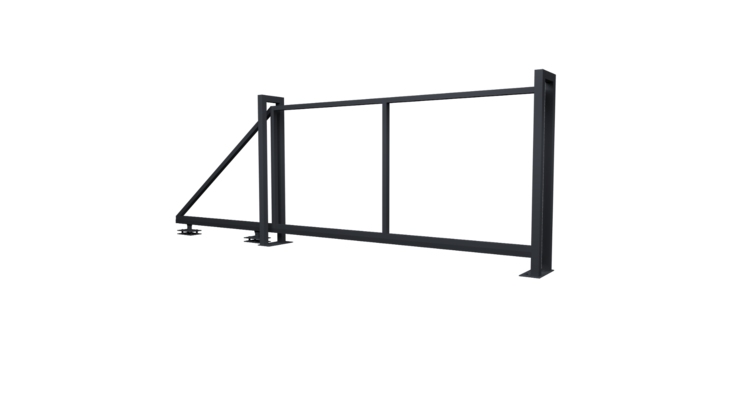 Ворота откатные Жалюзи Texas 2.0х3.5 RAL 7024 без заполнения (ламель 125 мм)