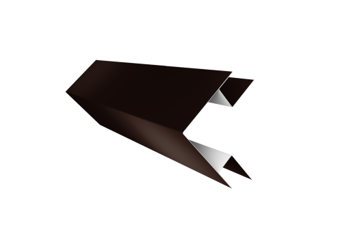 Планка угла внешнего сложного Экобрус Grand Line 0,45 Drap ST RAL 8017 шоколад (2м)