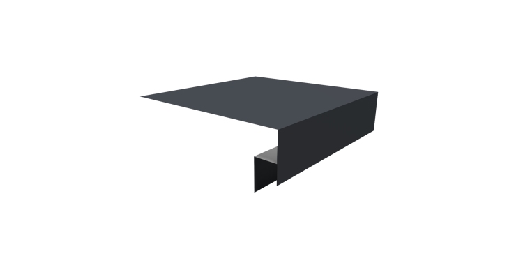 Планка околооконная сложная Экобрус Grand Line 200х50х25 0,45 PE с пленкой RAL 7024 мокрый асфальт (2м)