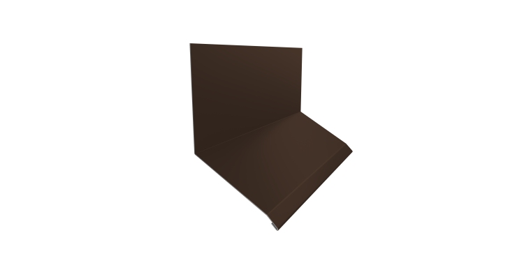 Планка примыкание верхнее к стене фальц 150х130х20 0,5 Satin Matt RAL 8017 шоколад (3м)