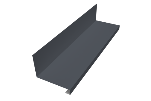 Планка примыкание нижнее к трубе фальц 0,45 Drap TR RAL 7024 мокрый асфальт (2м)