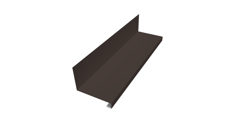 Планка примыкание нижнее к трубе для Кликфальц Pro 0,45 Drap TX RR 32 темно-коричневый (3м)
