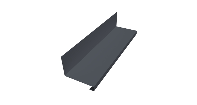 Планка примыкание нижнее к трубе для Кликфальц Pro 0,45 Drap TwinColor RAL 7024 мокрый асфальт (2м)